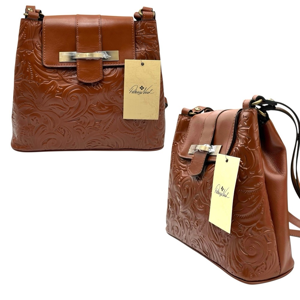 Patricia Nash Women's Larone Tooled Leather Hobo Bag Medium Florence Tan Brown